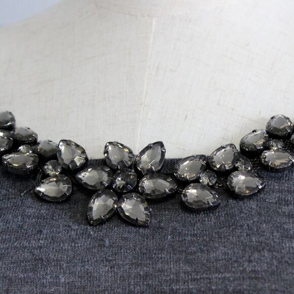 AB Studio Long Sleeve Beaded Waterfall Top with Sheer Hem Size XL - Picture 6 of 6